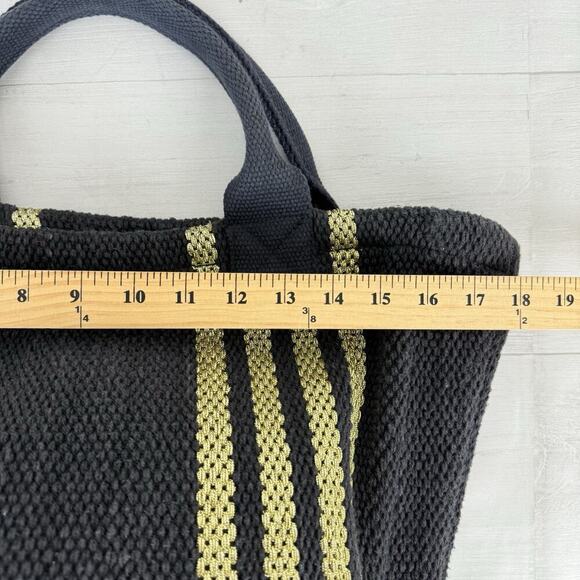 Urban Outfitters Yarn Woven Canvas Tote Bag Black Beach Vacation Resort Boho - Picture 8 of 15